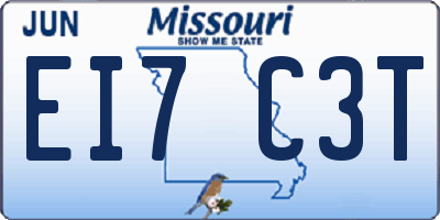 MO license plate EI7C3T