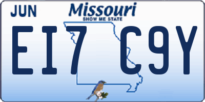 MO license plate EI7C9Y