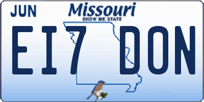 MO license plate EI7D0N