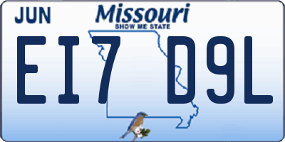 MO license plate EI7D9L