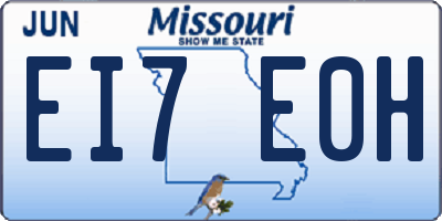 MO license plate EI7E0H