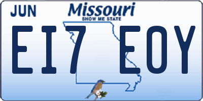 MO license plate EI7E0Y