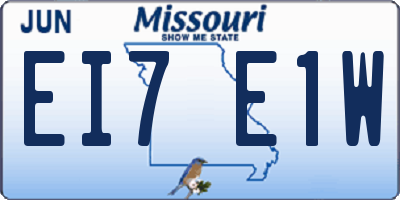 MO license plate EI7E1W