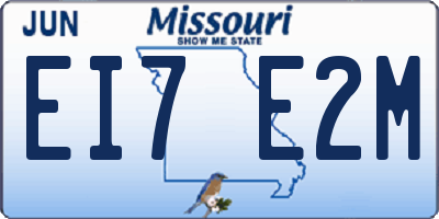 MO license plate EI7E2M