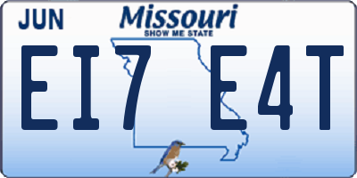 MO license plate EI7E4T