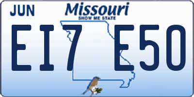MO license plate EI7E5O