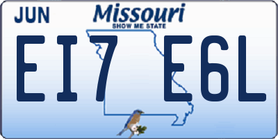 MO license plate EI7E6L