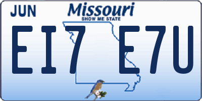 MO license plate EI7E7U