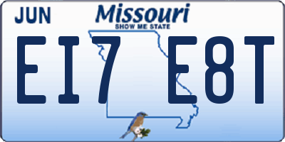 MO license plate EI7E8T