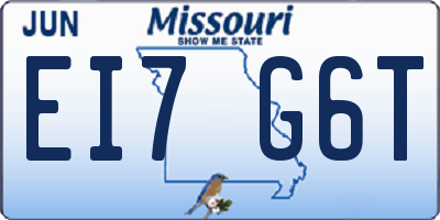 MO license plate EI7G6T