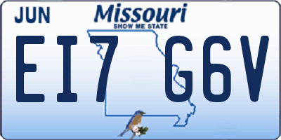 MO license plate EI7G6V