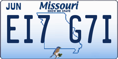 MO license plate EI7G7I