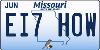 MO license plate EI7H0W