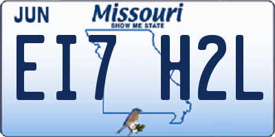 MO license plate EI7H2L