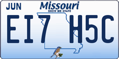 MO license plate EI7H5C