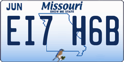 MO license plate EI7H6B