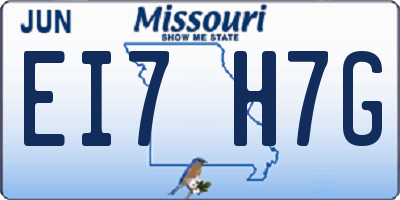 MO license plate EI7H7G