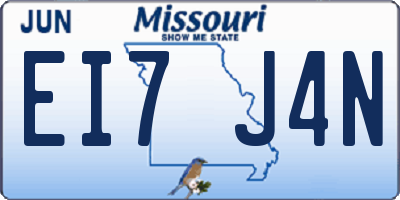 MO license plate EI7J4N