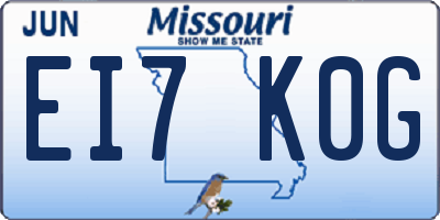 MO license plate EI7K0G