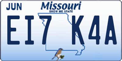 MO license plate EI7K4A