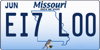 MO license plate EI7L0O