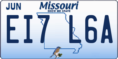MO license plate EI7L6A