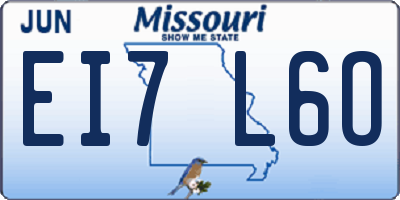 MO license plate EI7L6O