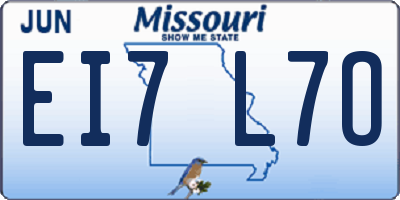 MO license plate EI7L7O