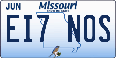 MO license plate EI7N0S