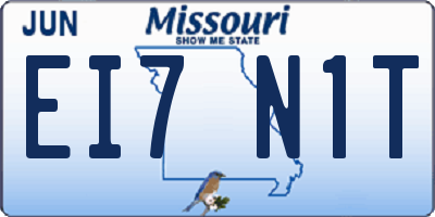 MO license plate EI7N1T