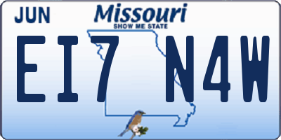 MO license plate EI7N4W