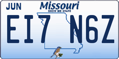MO license plate EI7N6Z