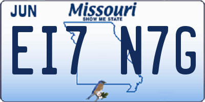 MO license plate EI7N7G