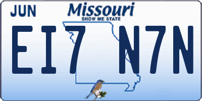 MO license plate EI7N7N