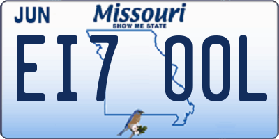 MO license plate EI7O0L