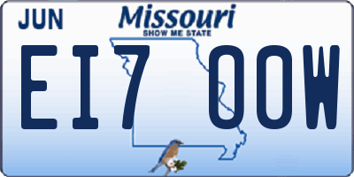 MO license plate EI7O0W
