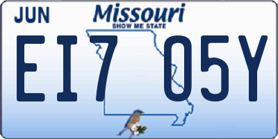 MO license plate EI7O5Y