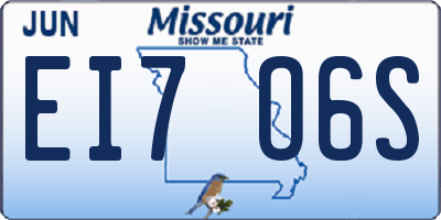 MO license plate EI7O6S