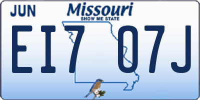 MO license plate EI7O7J
