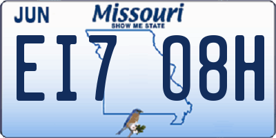MO license plate EI7O8H