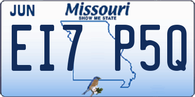 MO license plate EI7P5Q