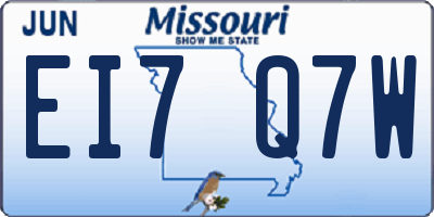 MO license plate EI7Q7W