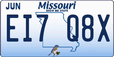 MO license plate EI7Q8X