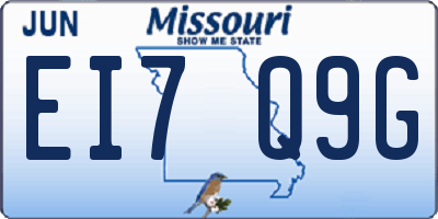 MO license plate EI7Q9G