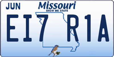 MO license plate EI7R1A