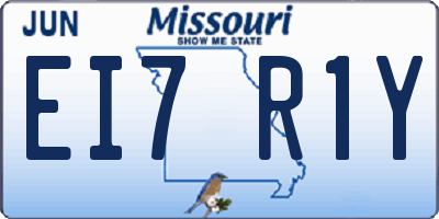 MO license plate EI7R1Y