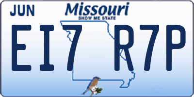 MO license plate EI7R7P