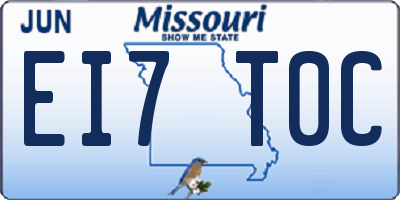 MO license plate EI7T0C