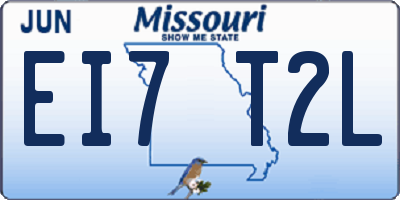 MO license plate EI7T2L
