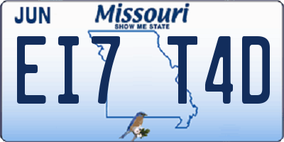MO license plate EI7T4D